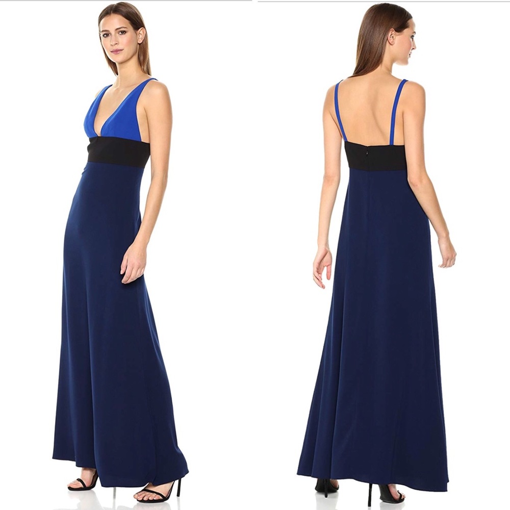 Colorblock V-Neck Gown - Picture 3 of 5